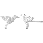 Boma Jewelry Sterling Silver Origami Bird Stud Earrings