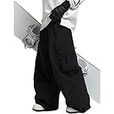SKINOWBD Mens Snowboard Pants Baggy Snow Pants Waterproof Ski Bibs Women Insulated Overalls