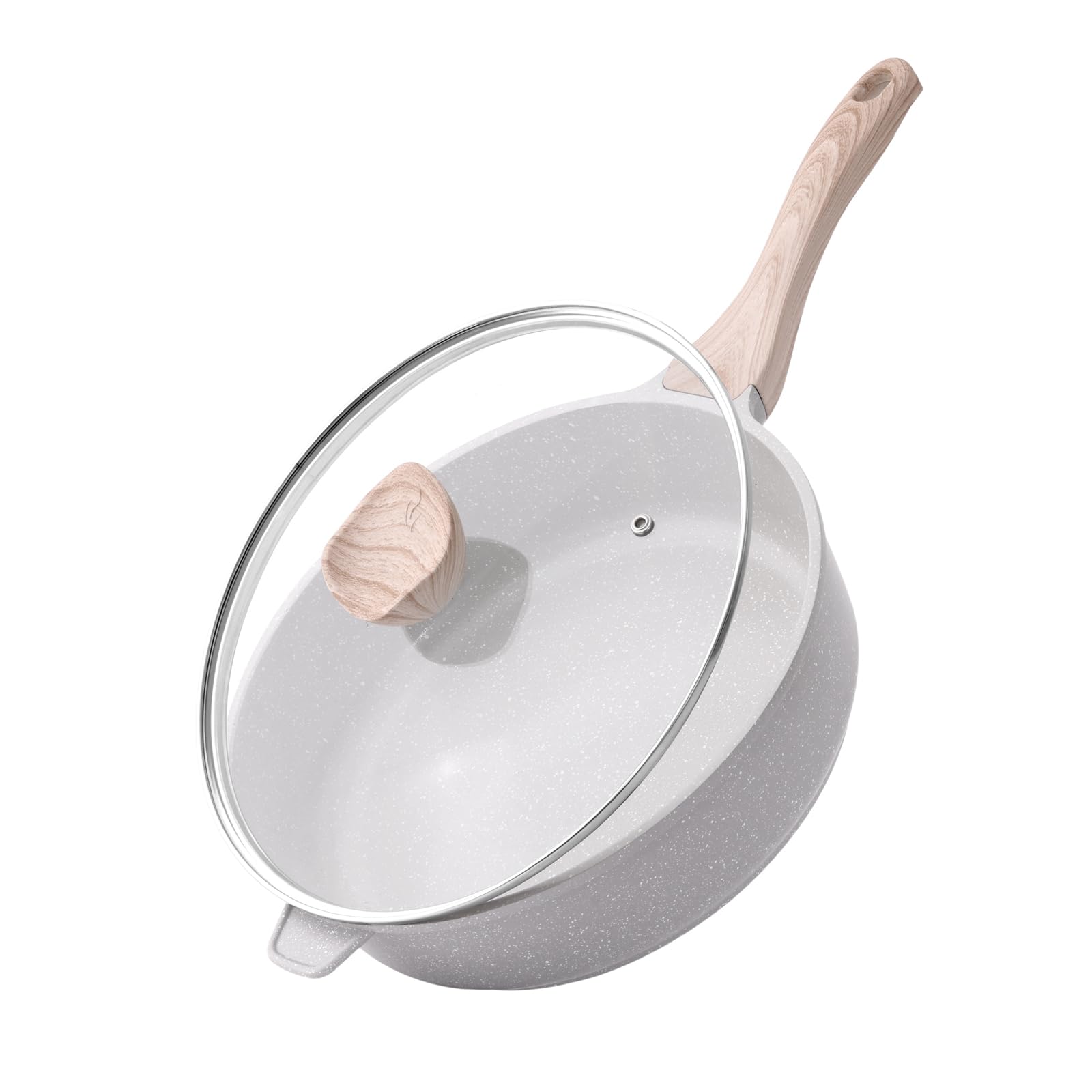 Kordisen Nonstick Ceramic Deep Frying Pan, 11 Inch Non Toxic Skillet with Lid, Healthy Jumbo Cooker, Saute Pan for Cooking, Induction Cookware, PFOA & PFAS Free Image