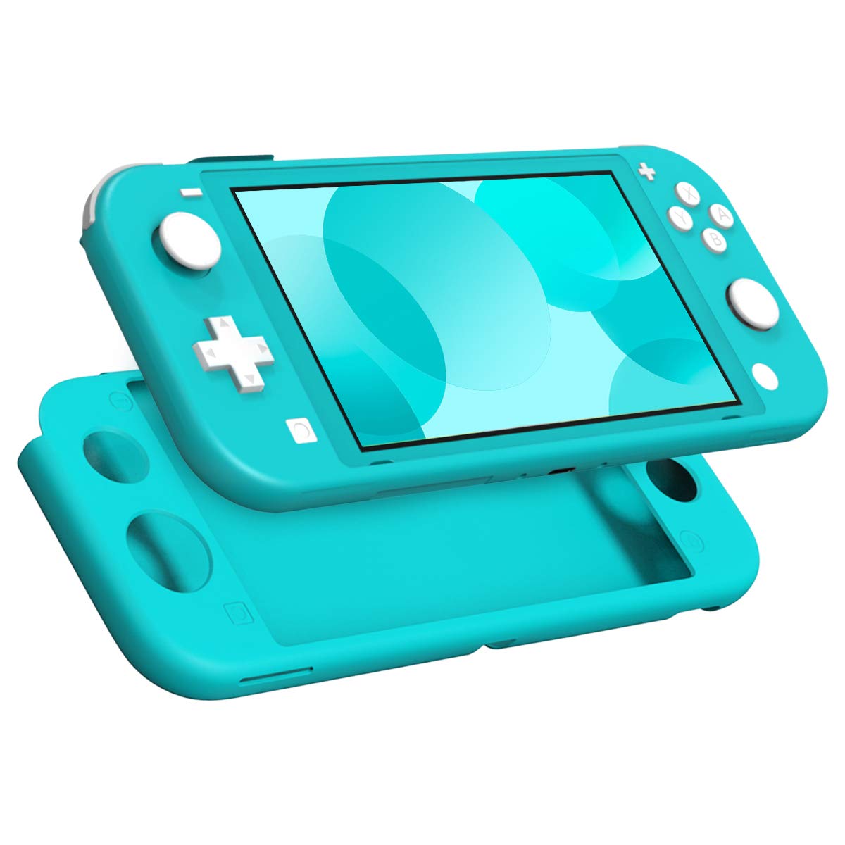 MoKo Case Compatible with Nintendo Switch Lite, Silicone Protective Rubber Cover, Shock-Absorption Anti-Scratch Non-Slip Case Compatible with Nintendo Switch Lite Console - Turquoise