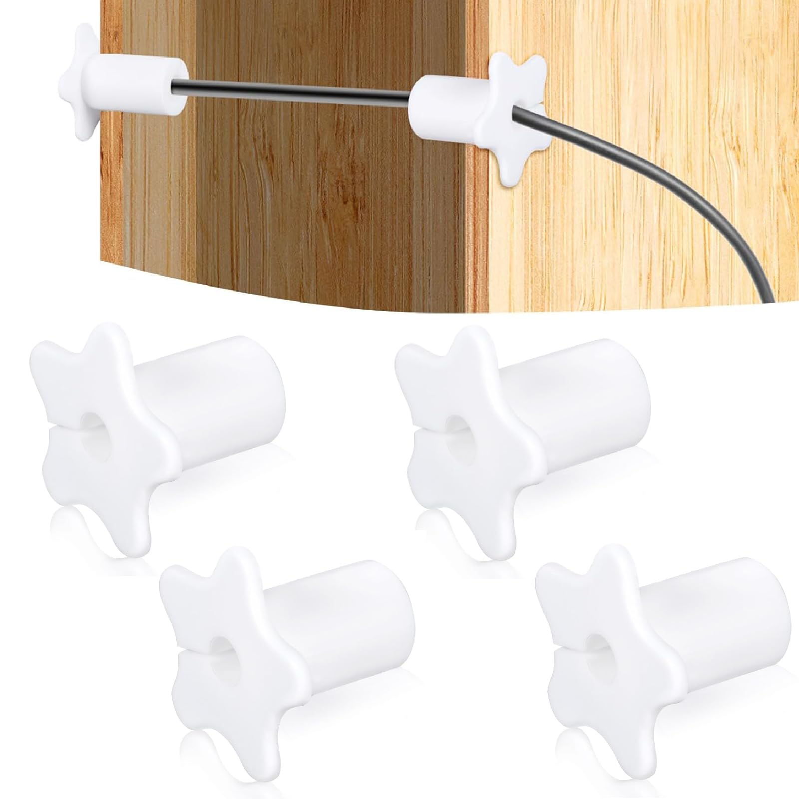 4 PCS Cable Grommet, Cable Wall Grommet, Grommet Kit, Wall Grommets, Cable Grommet Kit, Silicone Cable Grommet Wall Grommet, for Ethernet Cable and Furniture Wire (White) ﻿