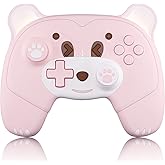 Mytrix Pink Wireless Controller for Nintendo Switch/Switch 2/OLED, Cute Controller with Macro, Wake-Up, Turbo, Motion, Vibration, Ergonomic Breathing Light, Gift for Gamer Girls Boys