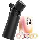 air up® water bottle (16oz) Steel Black + 5x pods Flavor Fiesta | Sugar free flavor pods & Water bottles with straw | Flavored water bottle