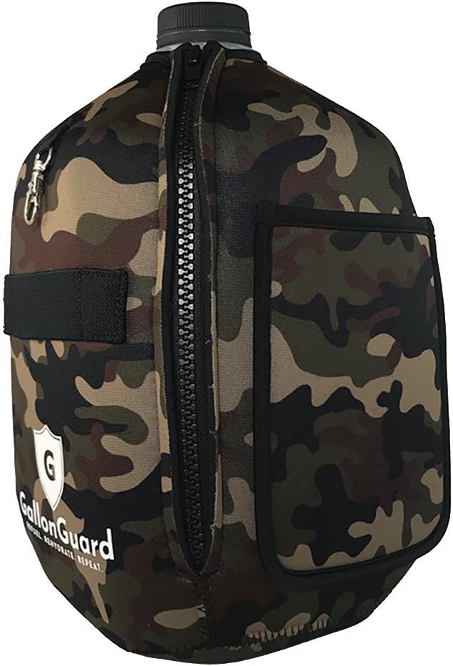 Gallon Guard Gallon Jug Insulated Cover, Cover Any Standard Gallon Water or Milk Jug, in Black, and Camo, Sports Water Bottle Accessory, Bodybuilding, Fitness Gear New Upgrade- Durable YKK Zipper