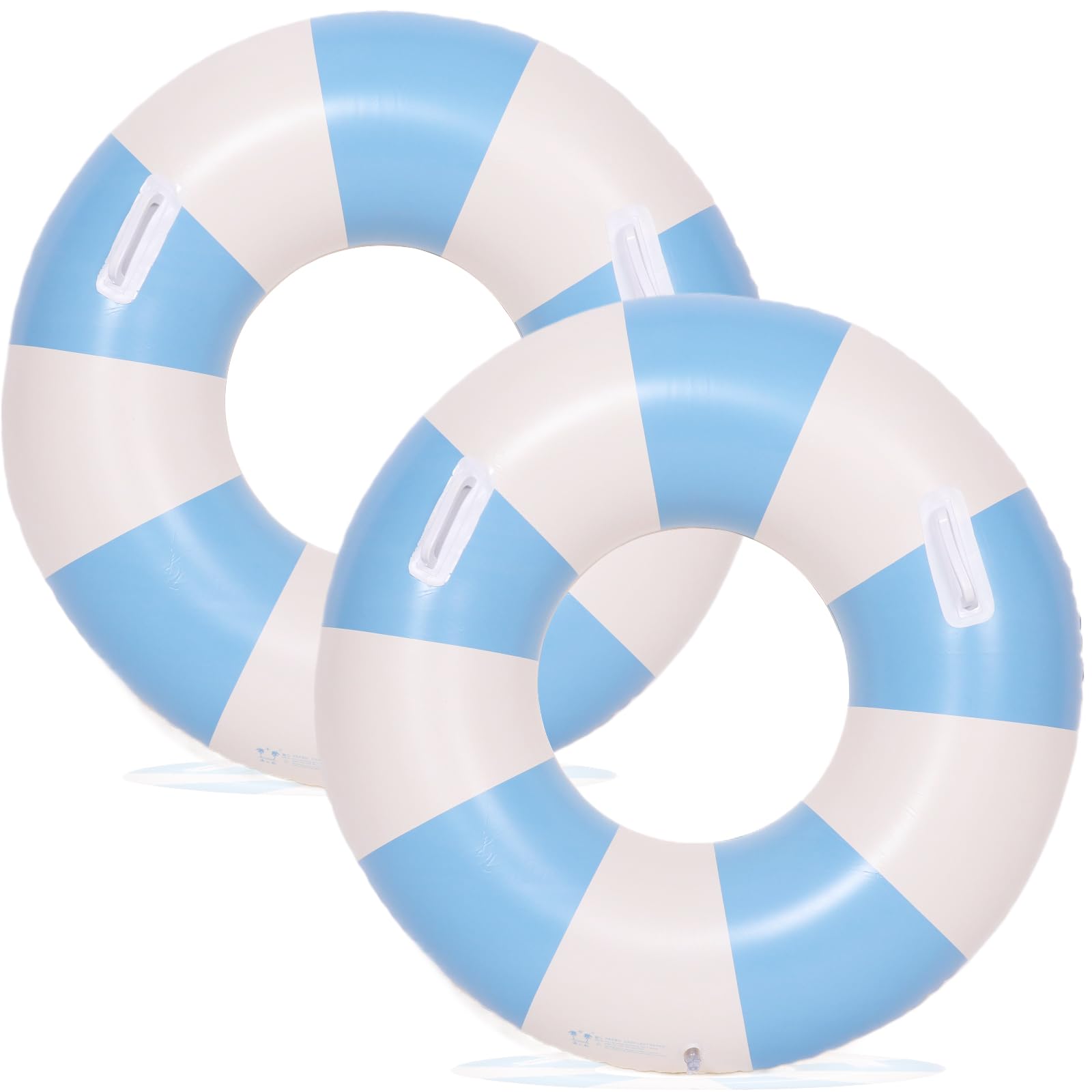 Photo 1 of 2PCS Large Swimming Pool Tubes Inflatable Pool Floats for Adult Swim Ring Floaties Inflatable Swimming Pool Raft Summer Beach Lounger Float Party Supplies (Blue, 36 inch)