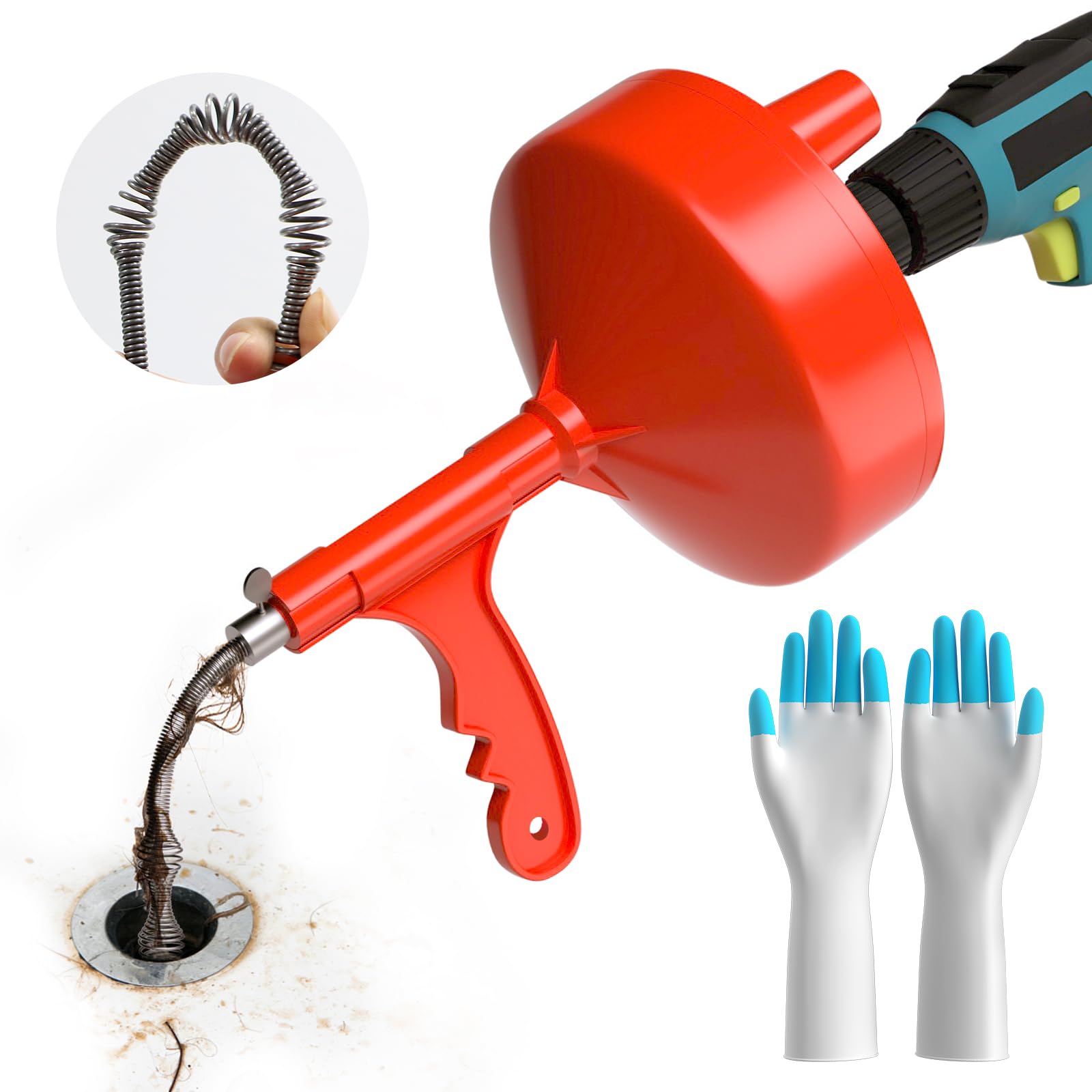 Drain Snake, Plumbing Snake with Drill