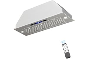 DONIKS 36 Inch Insert Range Hood,Stainless Steel Kitchen Stove Vent Hood,Ducted/Ductless Convertible Duct,900 CFM with 4 Speed Gesture Sensing&Touch Control Panel