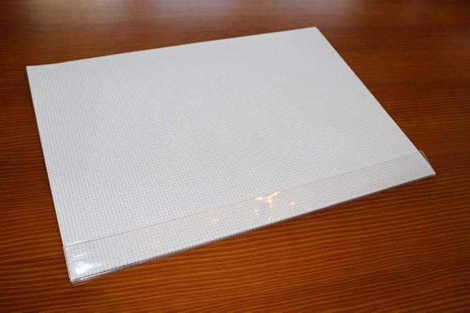 VR - Papier Schreibtischunterlage mit Kantenschutz A2, 50 Blatt, kariert