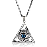 Grmpt Triangle Pyramid Evil Eye Necklaces for Men