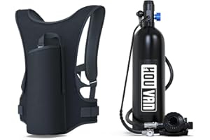 HOUVAN Scuba Tank H700 1.9L Mini Scuba Tank DOT Certified Reusable Diving Cylinder Kit Inflatable Pony Cylinders Up to 30 Minutes Underwater Breath Suitable Within 33ft