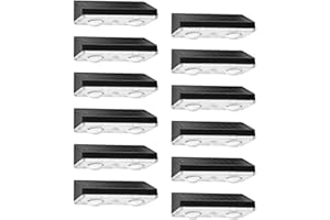 Flyingod Solar Fence Light Outdoor, 12 Pack LED Solar Light, 3000K 50 Lumens with Waterproof, Auto Switch 12+Hours Dawn to Dusk for Backyard Patio Deck Pool Wall