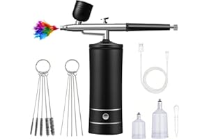 Aepto Airbrush for Nails Cordless Portable Airbrush Kit with Compressor 2 Levels 36 Psi High Pressure Rechargeable Air Brush Machine with 0.3mm Nozzle for Nail Art, Makeup, Painting, Cake Decor
