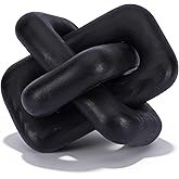 oliruim Wooden Knot Decoration Bohemian Decoration Hand-Carved Knot Black Coffee Table Decoration Suitable for Modern Home Bedroom Living Room Farmhouse Dining Table Minimalist Decoration (Black)
