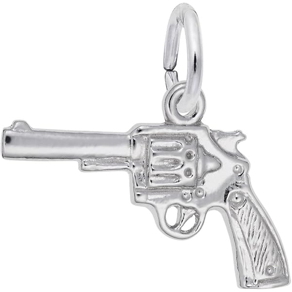 Charm in argento sterling pistola a mano Revolver .925 x 1 ciondoli pistole