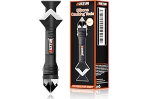 AUXTUR Silicone Caulking Tool, 3 in 1 Caulking Finishing Tool Kit(Stainless Steelhead), Scraper Tool, Grout Removal Tool, Caulk Remover for Bathroom, Kitchen, Floor, Window, Sink Joint, Frames Seal