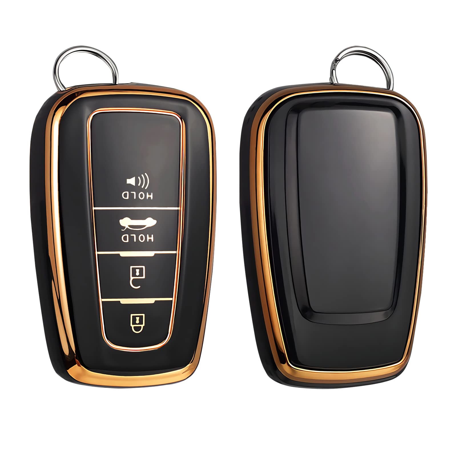 Photo 1 of Cacacar for Toyota Camry RAV4 Key Fob Cover, for Highlander Avalon GT86 Key Fob Case Premium Soft TPU 360 Degree Protector Holder (Balck)