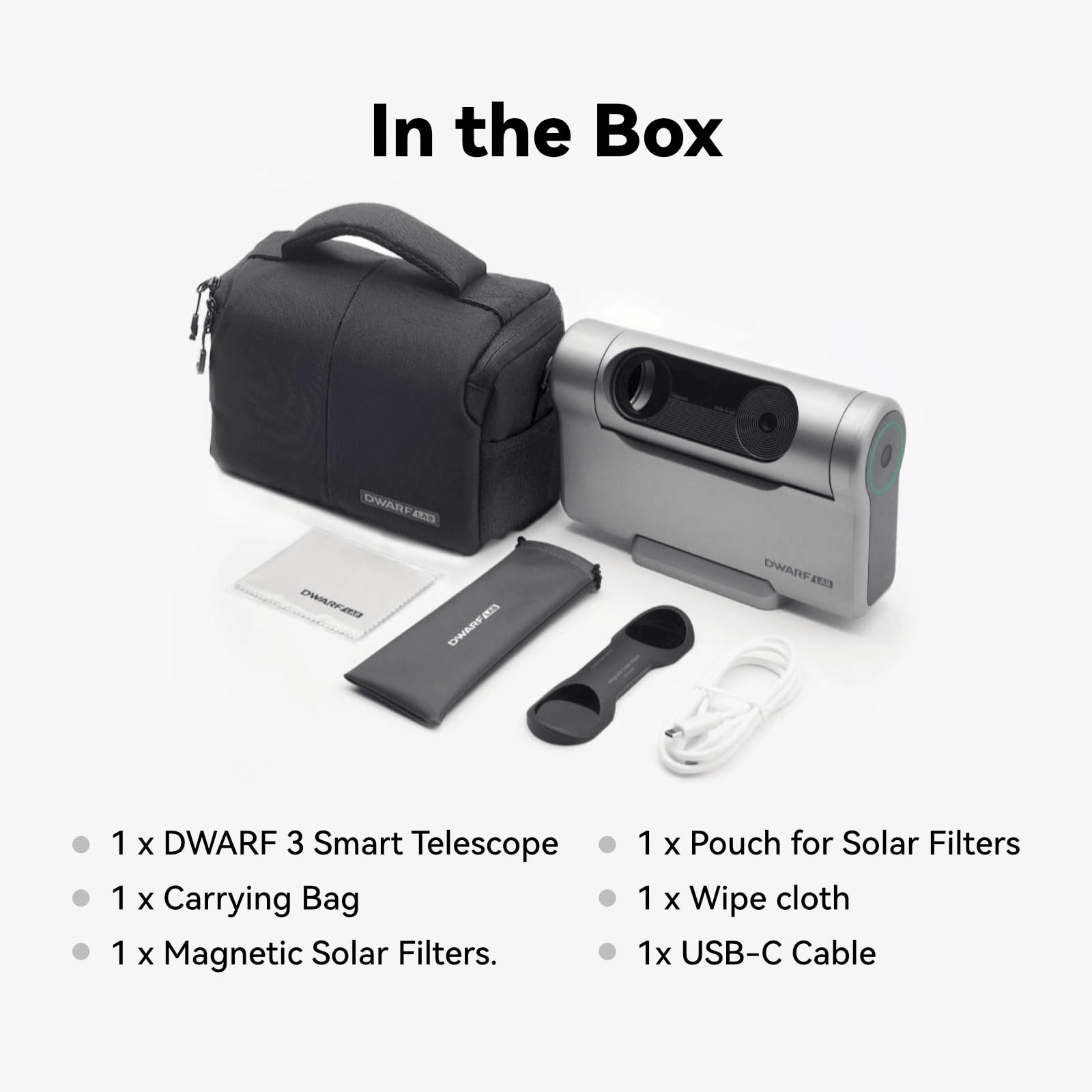 Dwarf 3 Smart Telescope - Portable, Capture Astronomy/Wildlife/Panorama, EQ Mode, Cloud Processing, 4K Auto-Tracking, Ultra-Light 3lb, Suits All Ages