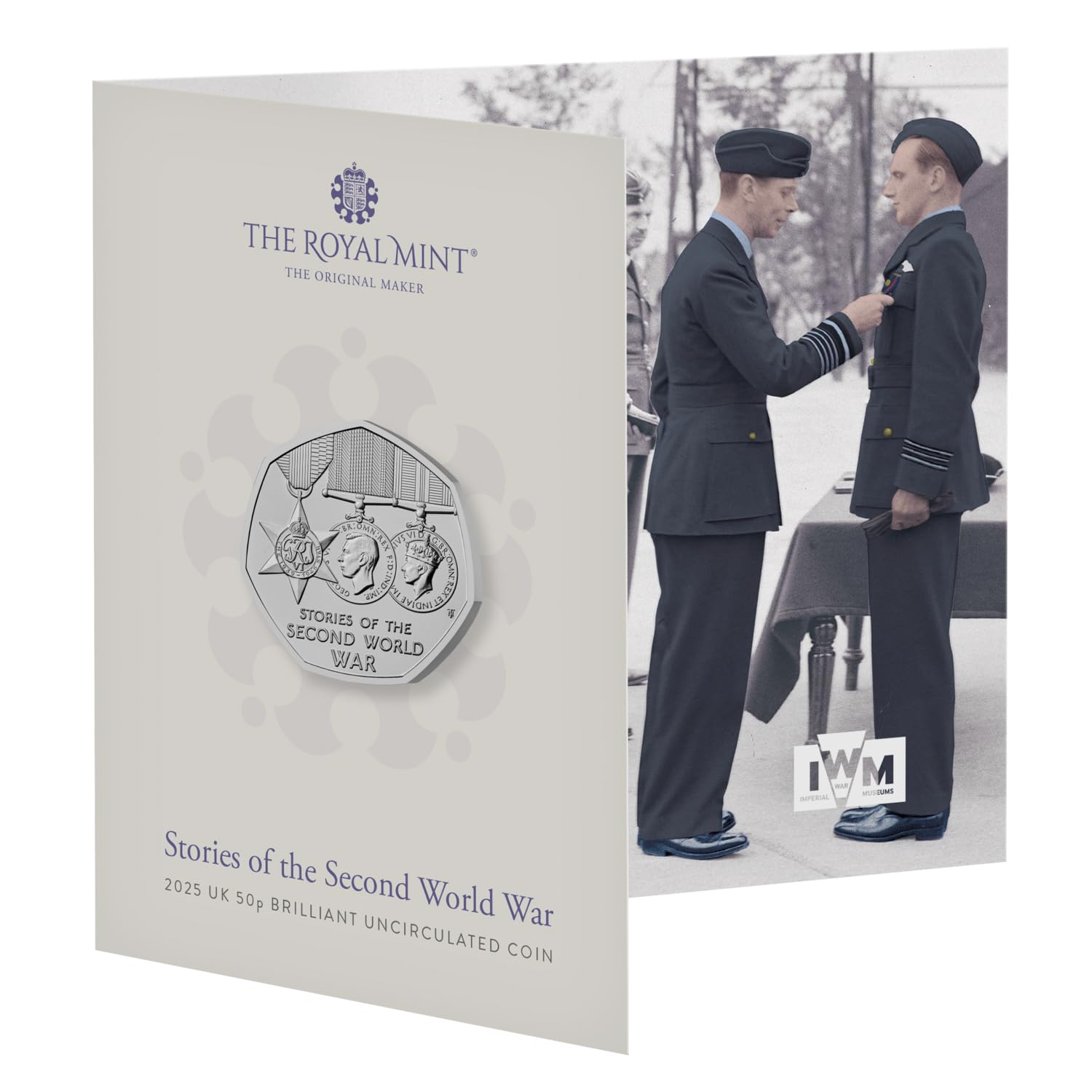 The Royal Mint - Stories of the Second World War 2025 UK 50p Brilliant Uncirculated Coin, Keepsake for Military and History Enthusiasts