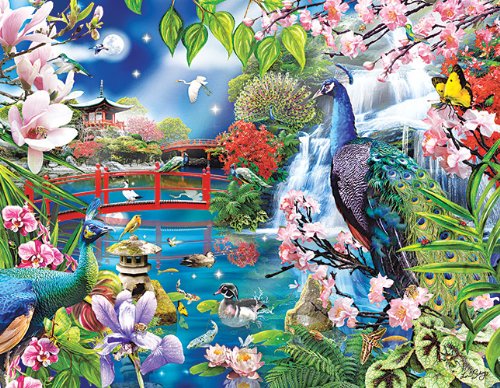 Peacock Garden 1000 pc Jigsaw Puzzle