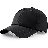 Men Waterproof Baseball Cap Windproof Golf Cap Adjustable Tennis Hat for Men Women Outdoor Workout Sports Black