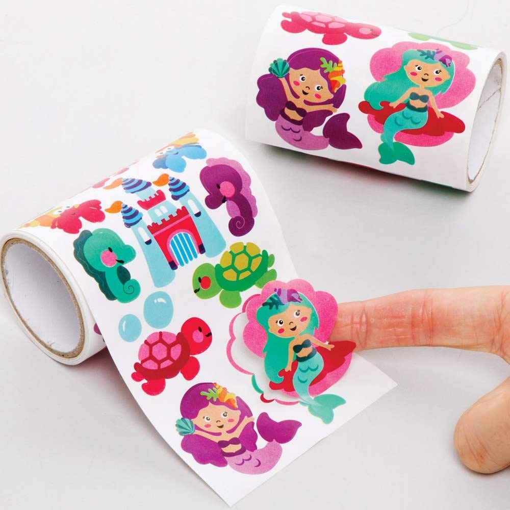 Baker Ross FE166 Mermaid Stickers for Kids - Pack of 600, Craft Stickers for Children, Value Pack, Ideal for Arts and Crafts Projects, Childs Scrapbook Stickers and Reward Charts