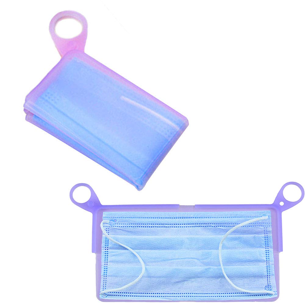 PAPIEEED 2 Pcs Boiled Available Mask Keeper, Neat Mask Storage Mask Holder Bag Clip Tissue Container without Mask Colour Random