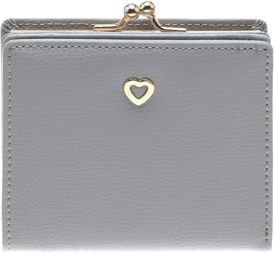 Amazon セット品 Fromb フロムビー がま口 二つ折り財布 ハート Half Wallet サイフ レディース 折財布 2つ折り コインケース付き Onlyou オンリーユー 財布 ギフトラッピング グレー レディースバッグ 財布
