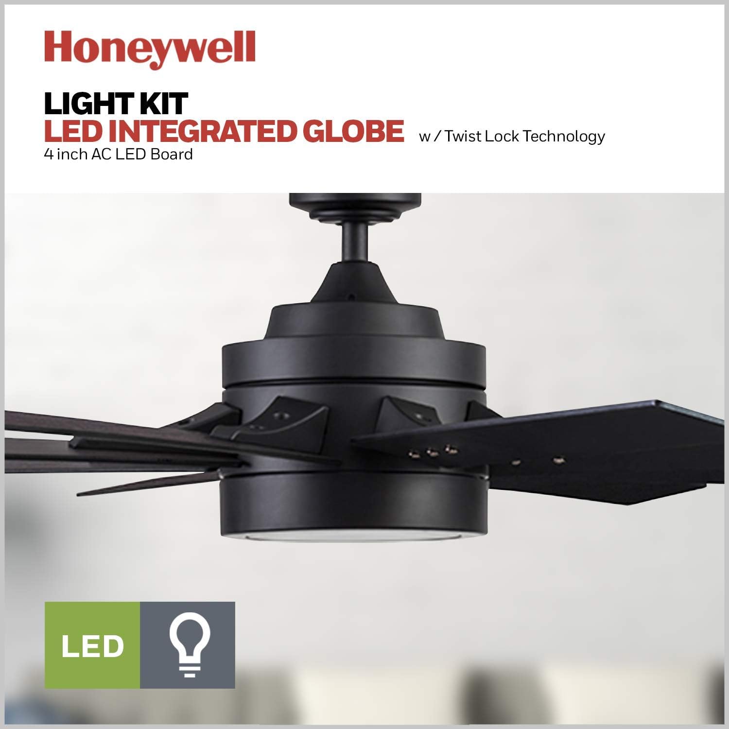 Honeywell Ceiling Fans 51473-01 Xerxes Ceiling Fan, 62, Matte Black: Home Improvement