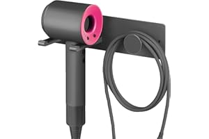 XIGOO Self Adhesive Hair Dryer Holder Wall Mounted-Bathroom Hair Blow Dryer Rack Organizer Compatible with Supersonic Hair Dryers, Matte Black