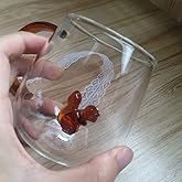 Scizorito Glass Cups, Transparent Three-dimensional Pattern, Bar Beverages Ice Coffee Mug Juice Drinkware, Clear (Squirrel Cup)