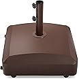 Best Choice Products 123lb Capacity Fillable Mobile Umbrella Base Heavy Duty Market Stand for Patio, Deck, Poolside w/ 4 Wheels, 2 Locks, 2 Knobs, Wind-Resistant Design - Bronze
