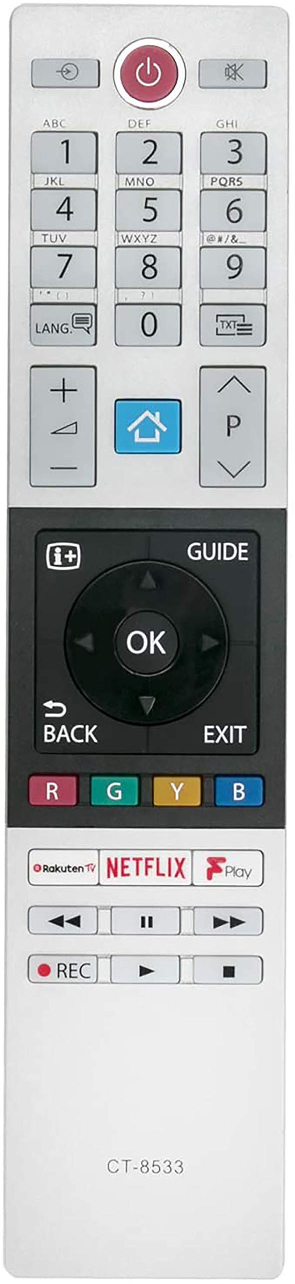 ALLIMITY CT-8533 Remote Control Fit for Toshiba Full HD TV 40L2863DB 43L2863DB 32D3862DB 32D3863DB 32D3864DB 24W2863DB 28W3863DB 49V5863DB 55V6863DB 43U5863DB 49U5863DB 65U6863DB 75U6863DB 49U7863DB