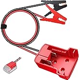 2.2FT 8awg Silicone Jumper Cables with Battery Adapter Compatible Mil.Waukee Batteries,The Silicone Wire is Seriously Heavy-Duty-Thick, Flexible,and Heat-Resistant up to 392°F,The Clamps are Sturdy