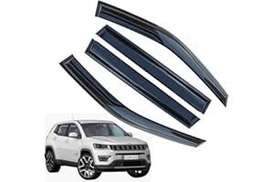 LETINGFAR Rain Guards for Jeep Compass 2017-2023, Tape-on Side Window Deflectors for Jeep Compass, Window Visors for Jeep Cars, for Jeep Car Accessories, 4 pcs