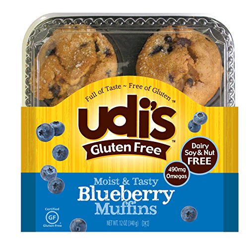 Udi's Gluten-Free Blueberry Muffins - [1 Pack of 4 Muffins]