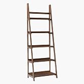 Linon Melissa Walnut Mid-Century 5 Shelf Bookcase