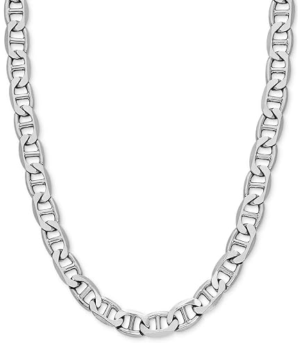 アクセサリー MEXICO MADE SILVER925 FLAT LINK NECKLACE Savlano 925 Sterling Silver 12mm Italian Solid Flat Mariner Link