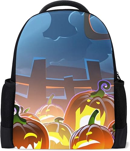 Amazon Mikyu ミクョ リュック レディース おしゃれ リュックサック 大容量 大人 軽量 かわいい 通勤 通学 旅行 山登り 遠足 バッグ 対応 プレゼント カボチャ 月柄 ハロウィン タウンリュック ビジネスリュック