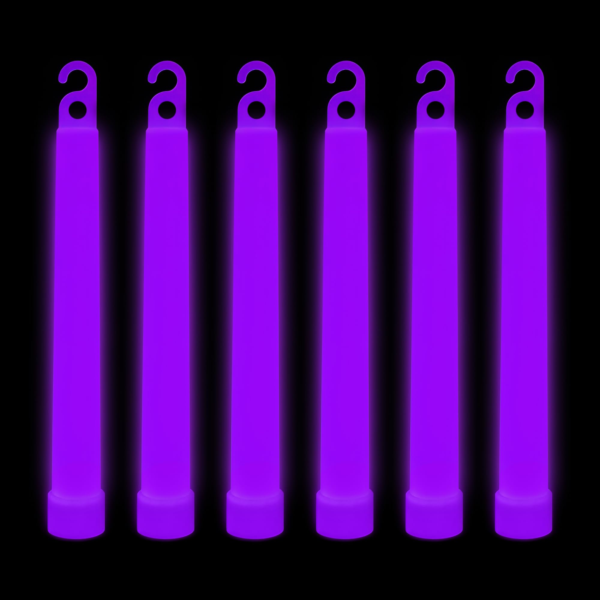 Trimming Shop 6 inch Glow Sticks Lanyard Premium Ultra Bright Glow in the Dark Rod Mega Party Pack of 25 (Purple) for New Year’s Eve, Graduation Party, Camping