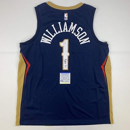 zion autographed jersey