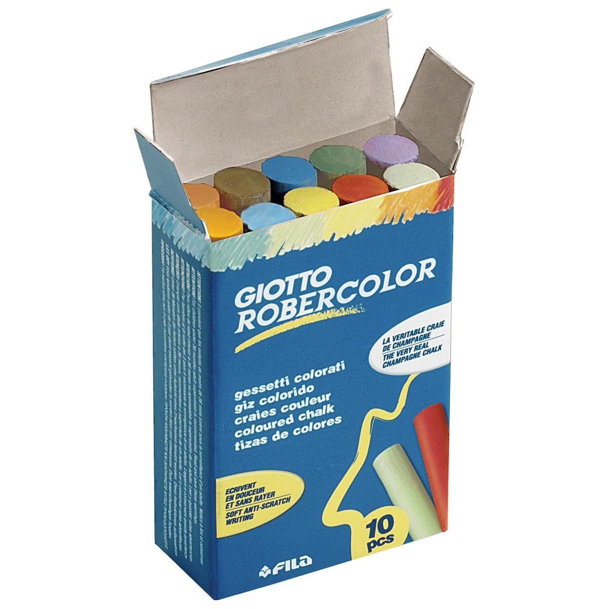 Giotto Robercolor Chalks Coloured 10 Disposable Box