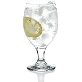 Red Co. Belluno Classic Clear Glasses for Water, Juice, Liquor - Wine Goblets - Set of 6 (13.5 Ounces)