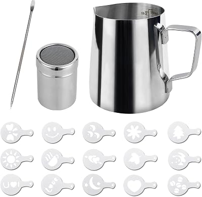 SZXMDKH 350ml Stainless Steel Milk Jug with Measuring Indicator Barista
