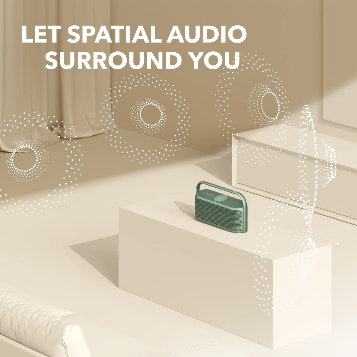 Soundcore Motion X600 Portable Bluetooth Speaker, Hi-Res Spatial Audio with Wireless 50W Sound, IPX7 Waterproof, Pro EQ, AUX-in, Portable Speaker for Home, Office, Backyard and Bathroom Use