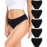 RHYFF Womens Underwear Cotton High Cut Panties Comfort Bikini Panty Stretch Hipster Underpants Breathable Ladies Briefs S-XXL