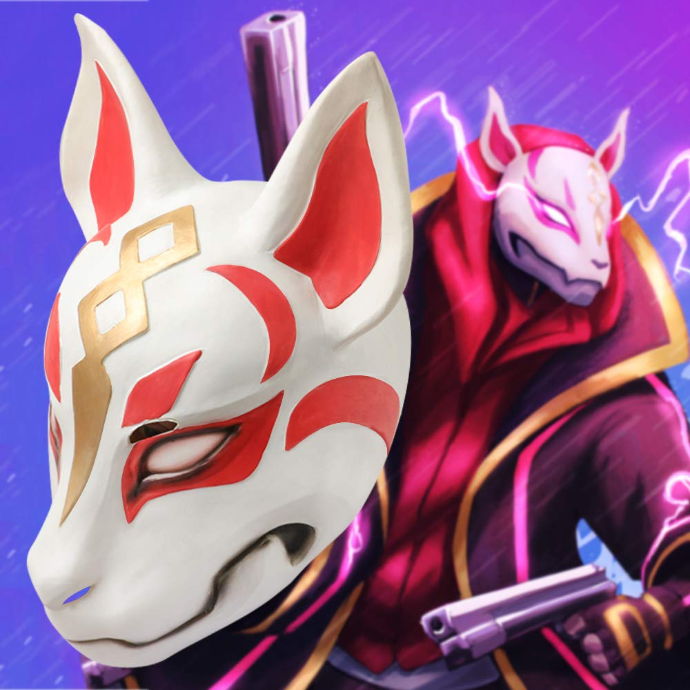supmaker fortnite fox drift mask helmet from fortnite season 5 for halloween cosplay - mascara kitsune fortnite