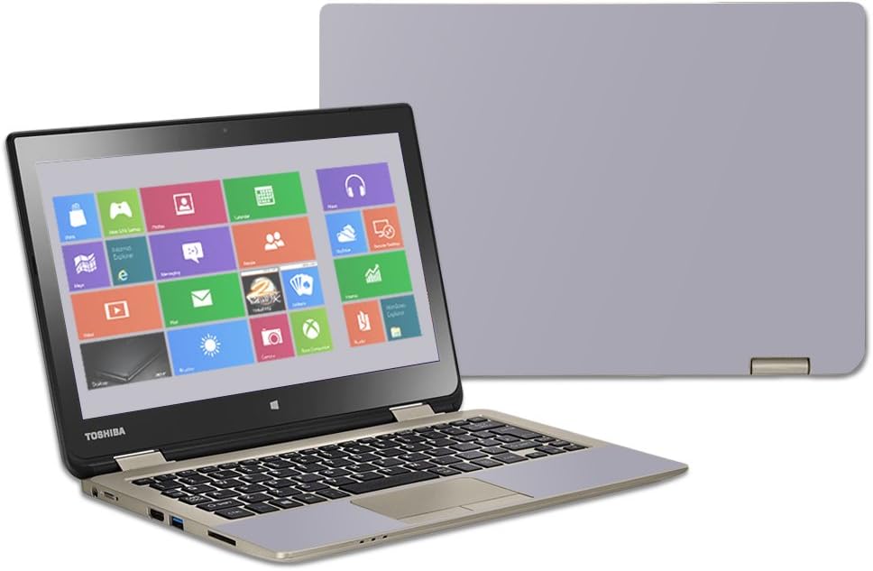 MightySkins Skin Compatible with Toshiba Satellite Radius 11 L15W-B 11.6" wrap Cover Sticker Skins Solid Gray