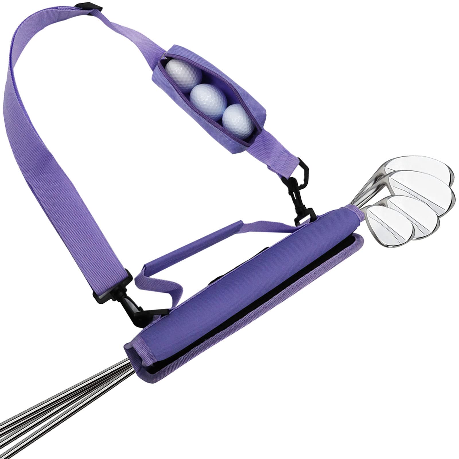 Golf Club Carry Bag with Pocket and Shoulder Strap for Men Women Golfer Lightweight Foldable Durable (Purple)