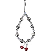 BEEFLYING Crystal Bead Phone Bracelet Strap, Cellphone Bow Charms Wristlet Lanyard for Women, Kawaii Charm Pendant Wrist Strap for Camera Bag Accessories