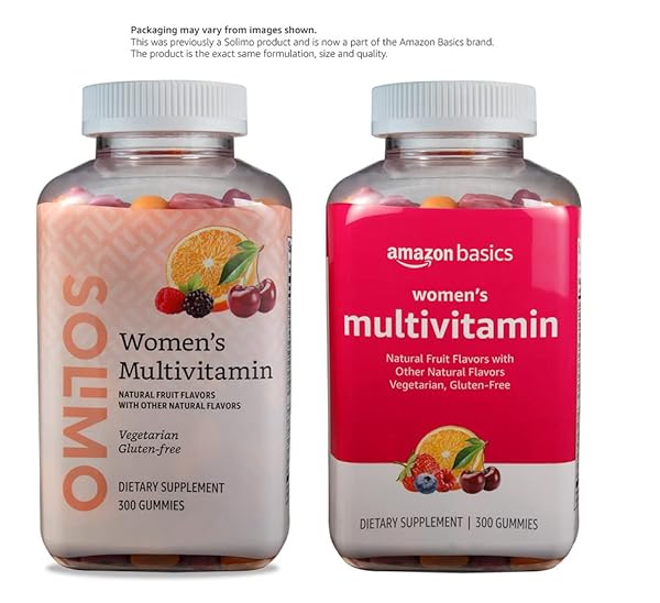 AMAZON BASICS WOMEN’S MULTIVITAMIN, MIXED BERRY FLAVOR, VEGETARIAN & GLUTEN-FREE, 300 GUMMIES (150 SERVINGS) (PREVIOUSLY SOLIMO)